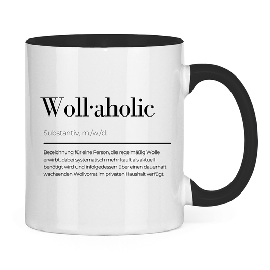 Tasse zweifarbig Woll-aholic