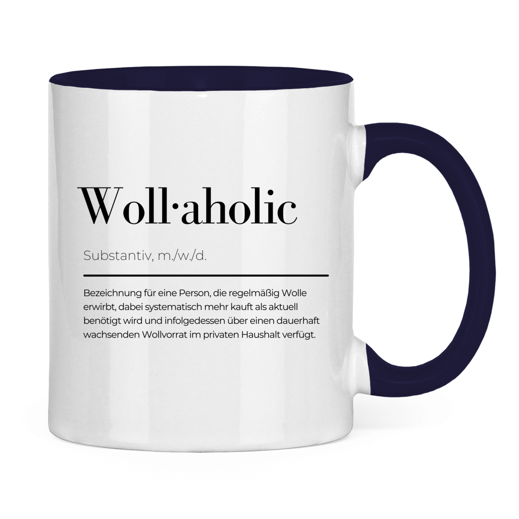 Tasse zweifarbig Woll-aholic