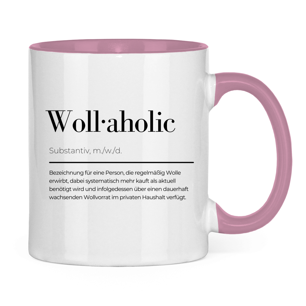 Tasse zweifarbig Woll-aholic